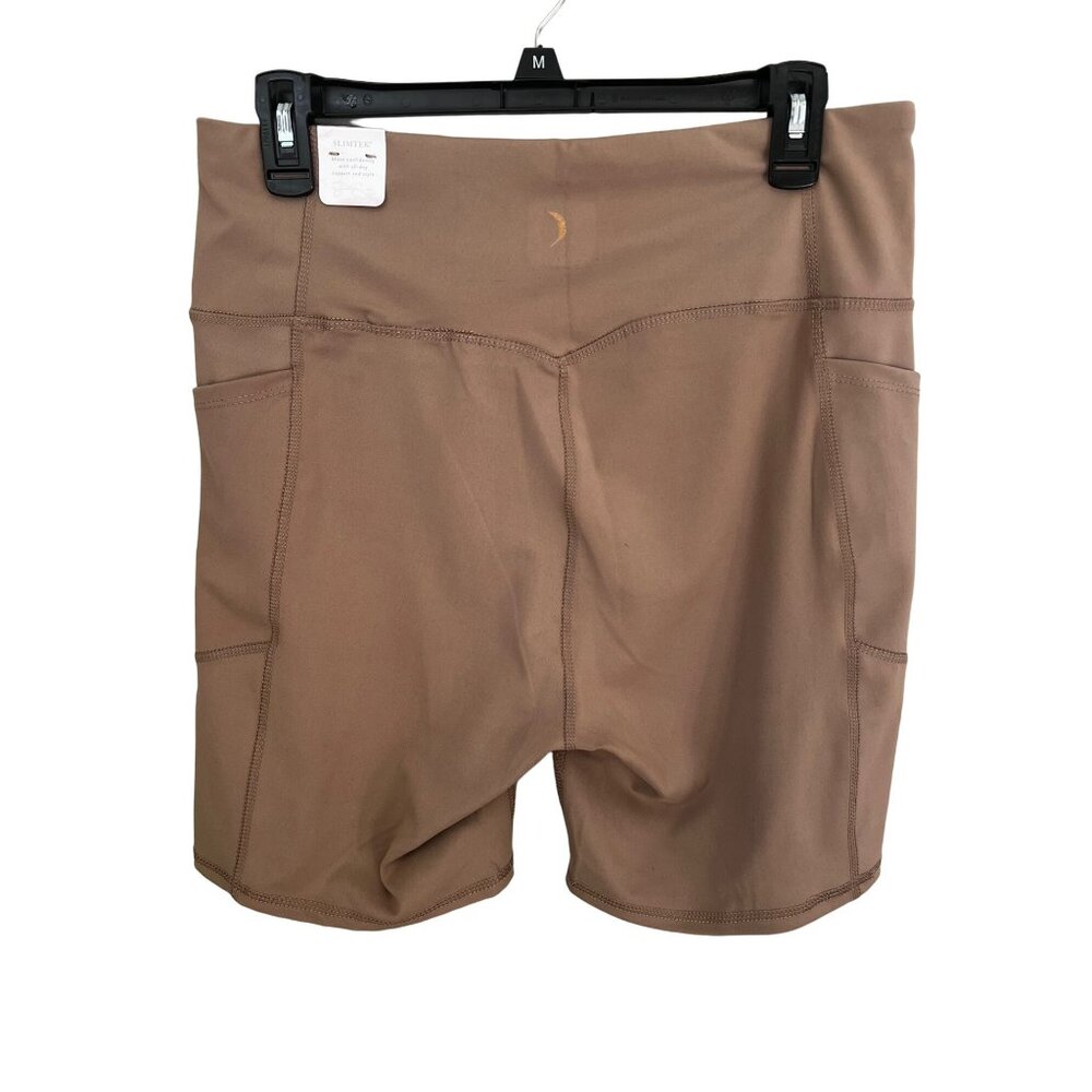 Jessica Simpson Active Womens High-Waisted Biker Shorts With Pockets XL Tan - Picture 3 of 10